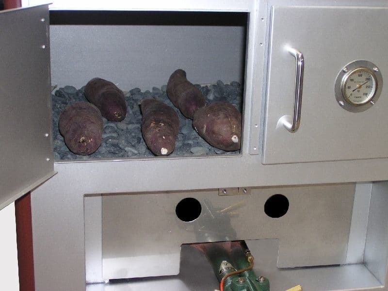 石焼きの遠赤外線で、省エネ効果あり。